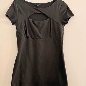 Express Chic Black Top With Cutout Design Size M